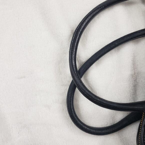 Coach Poppy Pushlock Satchel Black Waxed Leather Fuchsia Lining Removable Strap - Picture 11 of 14